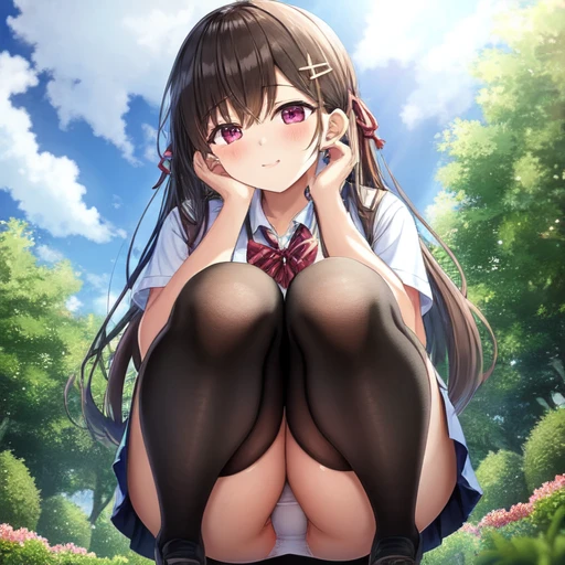 [Holara] Panties visible from under skirt Skirt Masterpiece Squatting [Illustration]