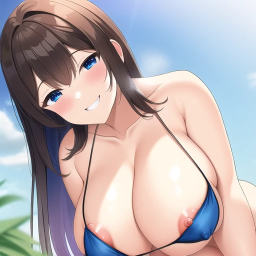 [NovelAI] Laughing R18 Gravure Bikini Micro Bikini Nipple visible sexy pose [Illustration]