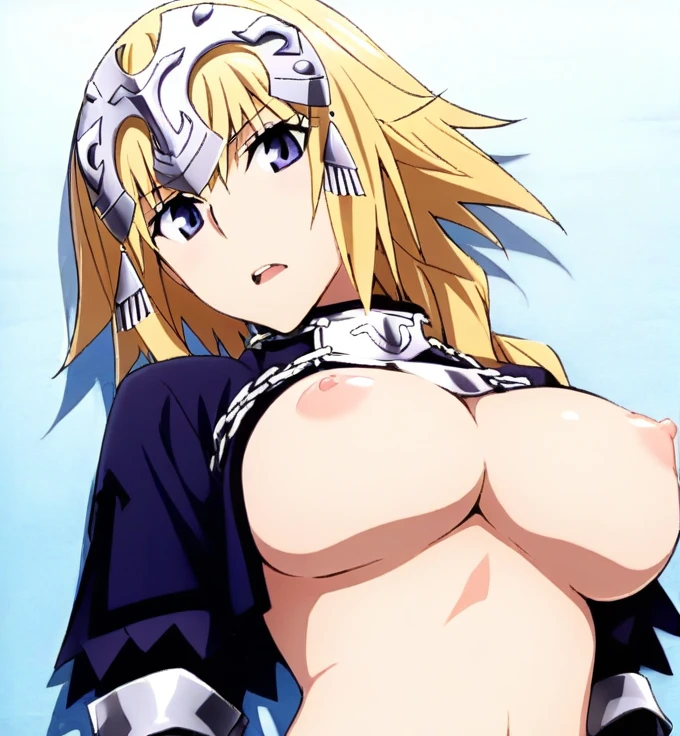 [Stable Diffusion] Long hair Fate Jeanne d'Arc Mouth open Breasts Illustration style R18 Looking at Viewer Masterpiece [Illustration]